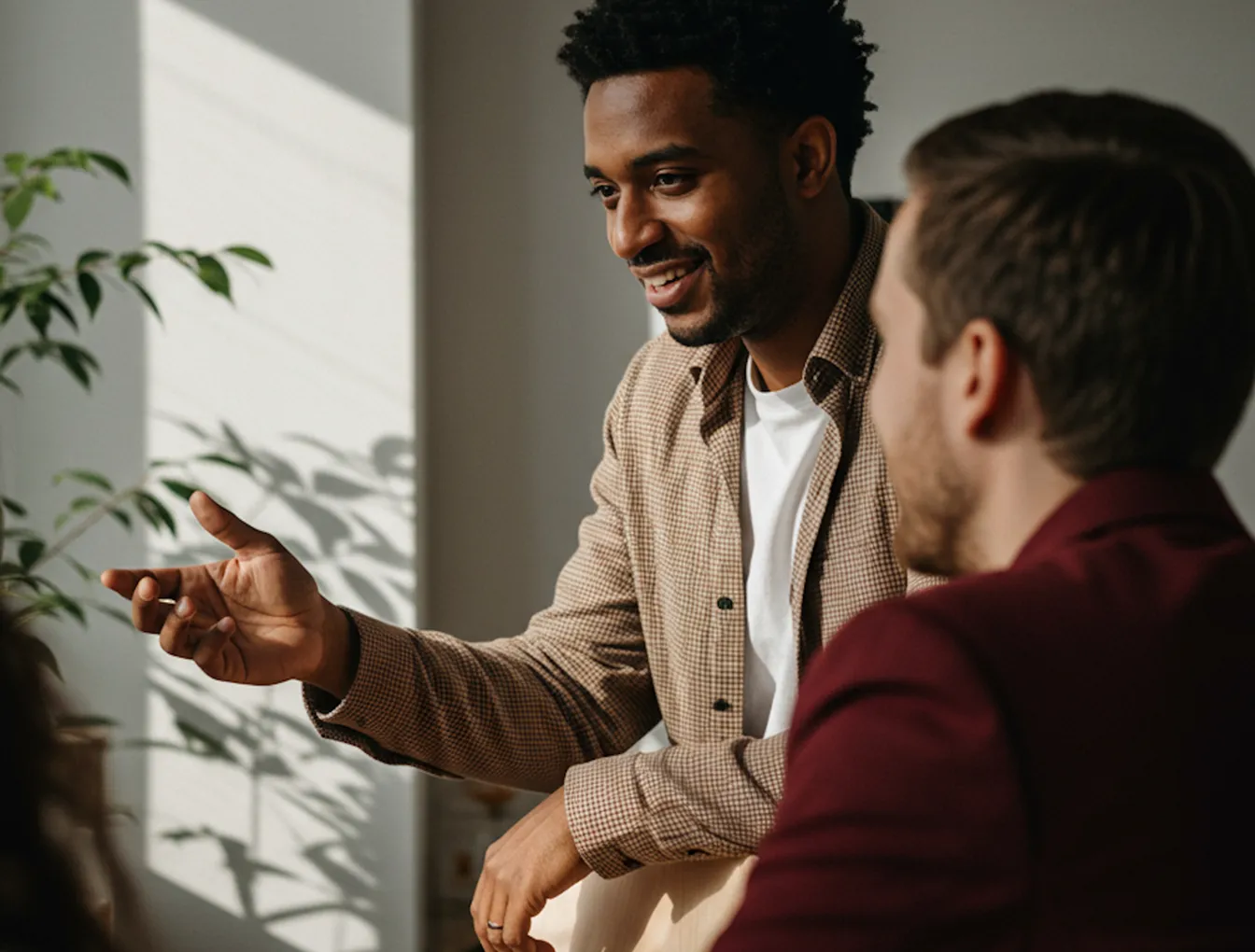 Two people in a legal consultation