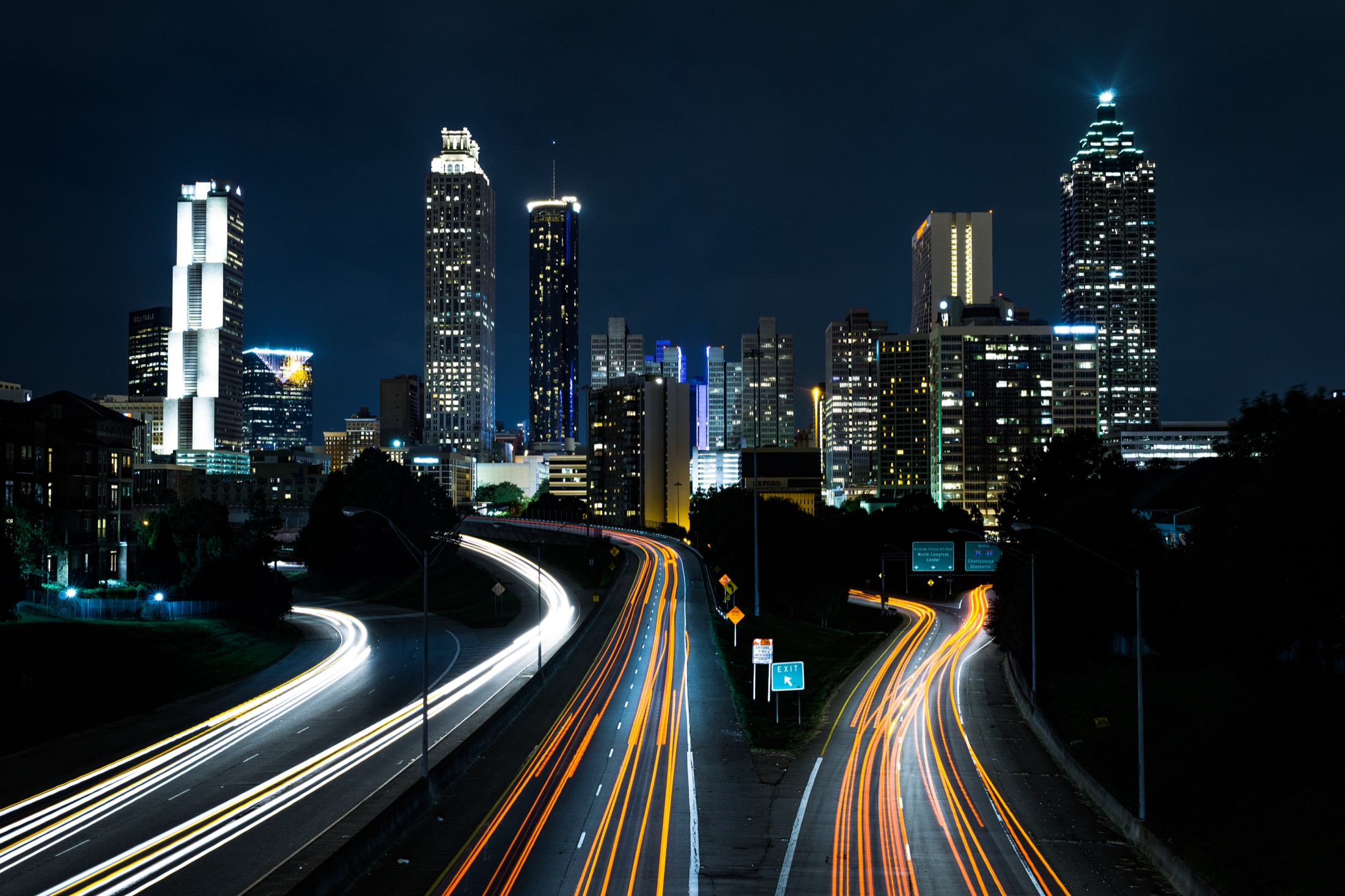 Atlanta skyline at night
